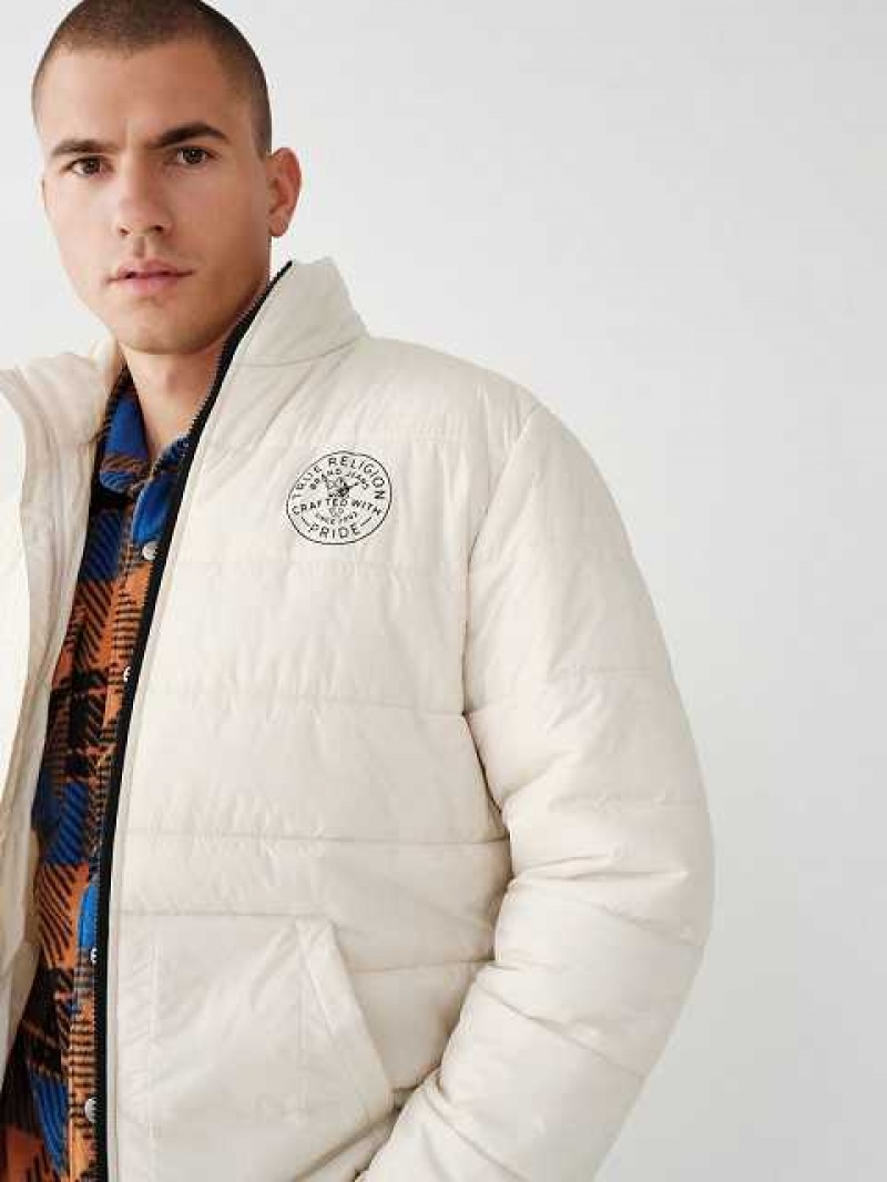 Chaqueta True Religion Solid Puffer Hombre Blancas | Colombia-SKXDCNZ04