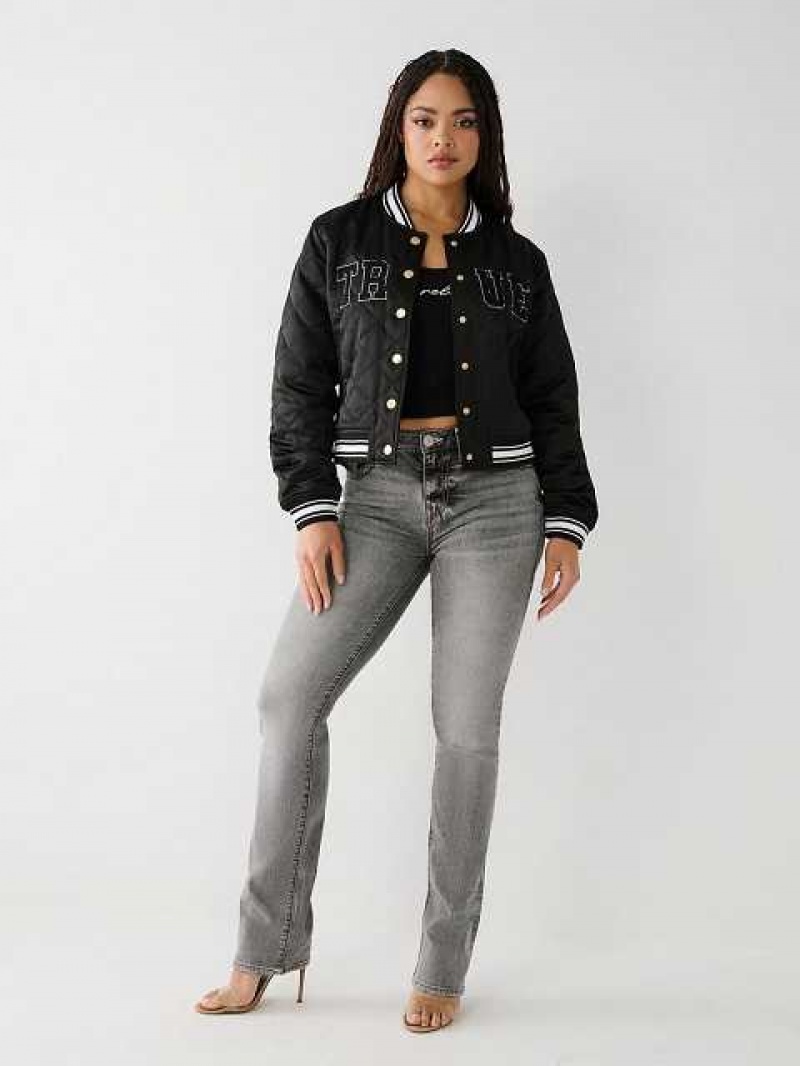 Chaqueta True Religion True Bomber Mujer Negras | Colombia-IVZLQWT01