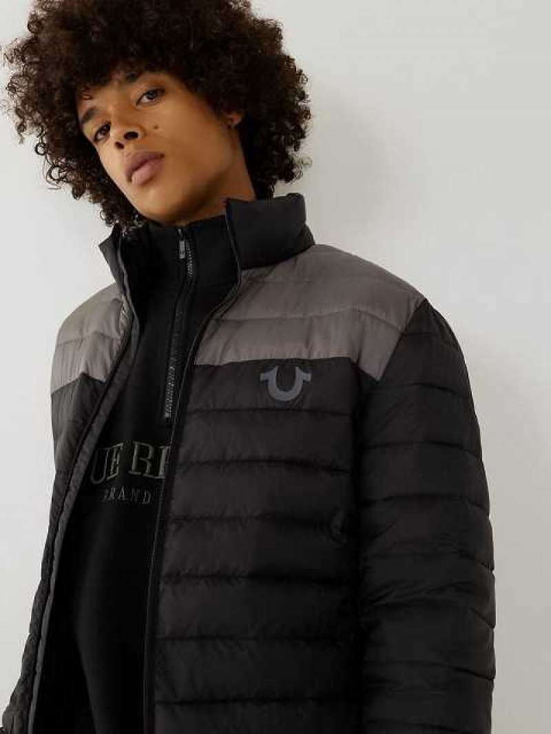 Chaqueta True Religion Two-tone Puffer Hombre Negras | Colombia-YUNXOJG28