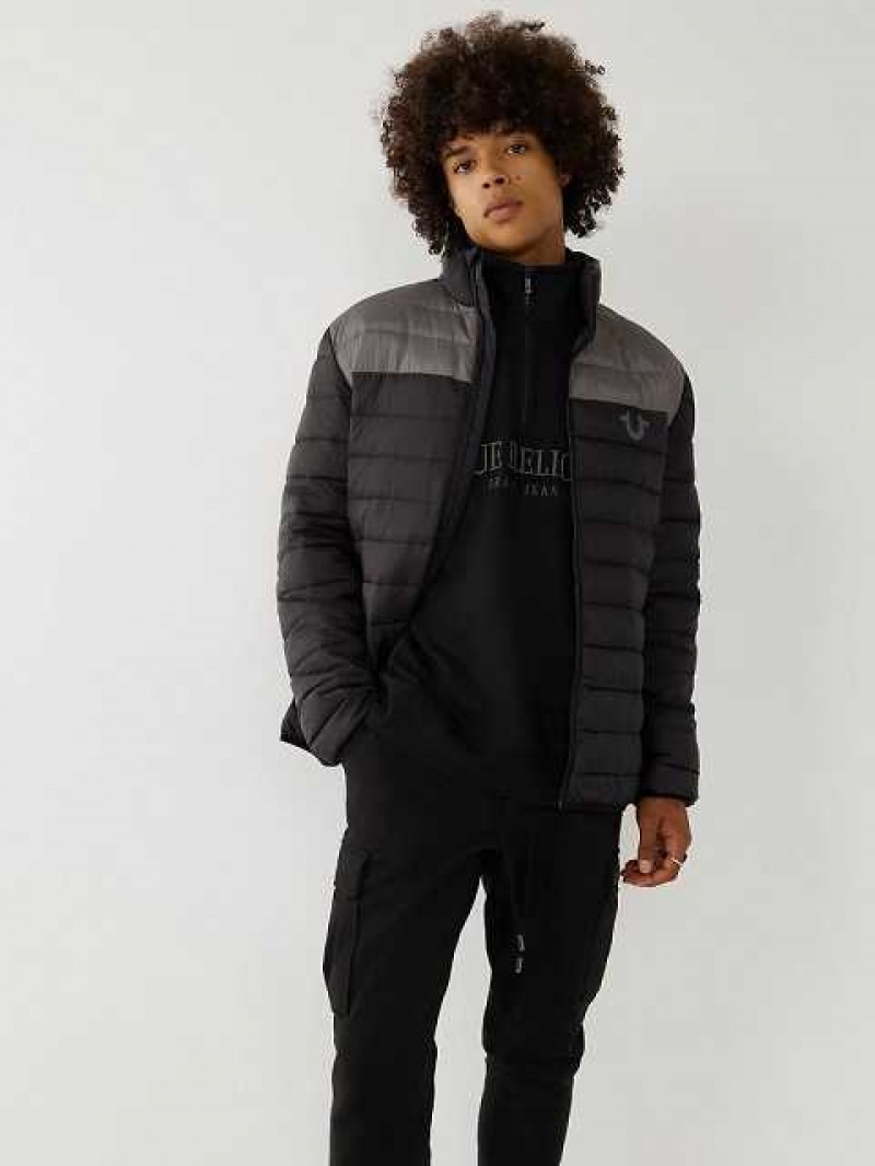 Chaqueta True Religion Two-tone Puffer Hombre Negras | Colombia-YUNXOJG28