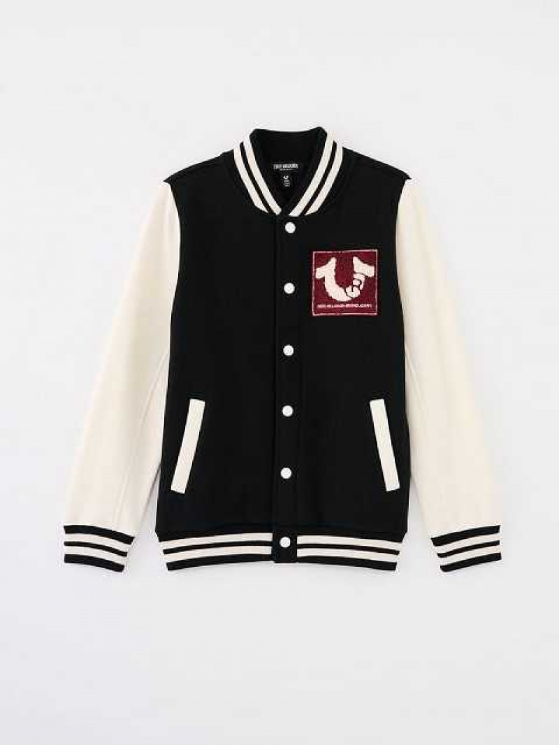 Chaqueta True Religion Varsity Niños Negras | Colombia-TLJOWFH28