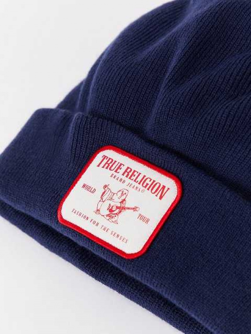 Gorro True Religion Logo Patch Unisex Azul Marino Azules | Colombia-OQYHWUA06