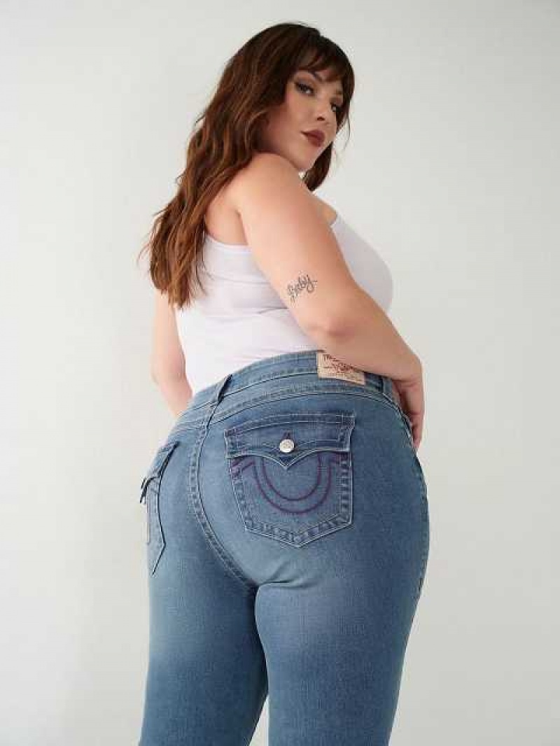 Jeans Skinny True Religion Halle High Rise Super Mujer Azules | Colombia-TUVXNBW21