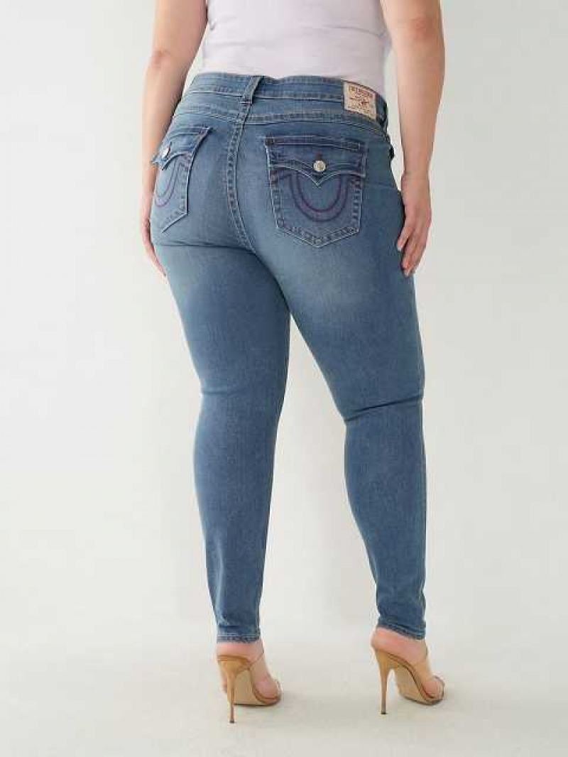 Jeans Skinny True Religion Halle High Rise Super Mujer Azules | Colombia-TUVXNBW21