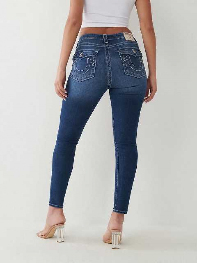 Jeans Skinny True Religion Halle High Rise Super Mujer Azules Oscuro | Colombia-URKLVHJ76