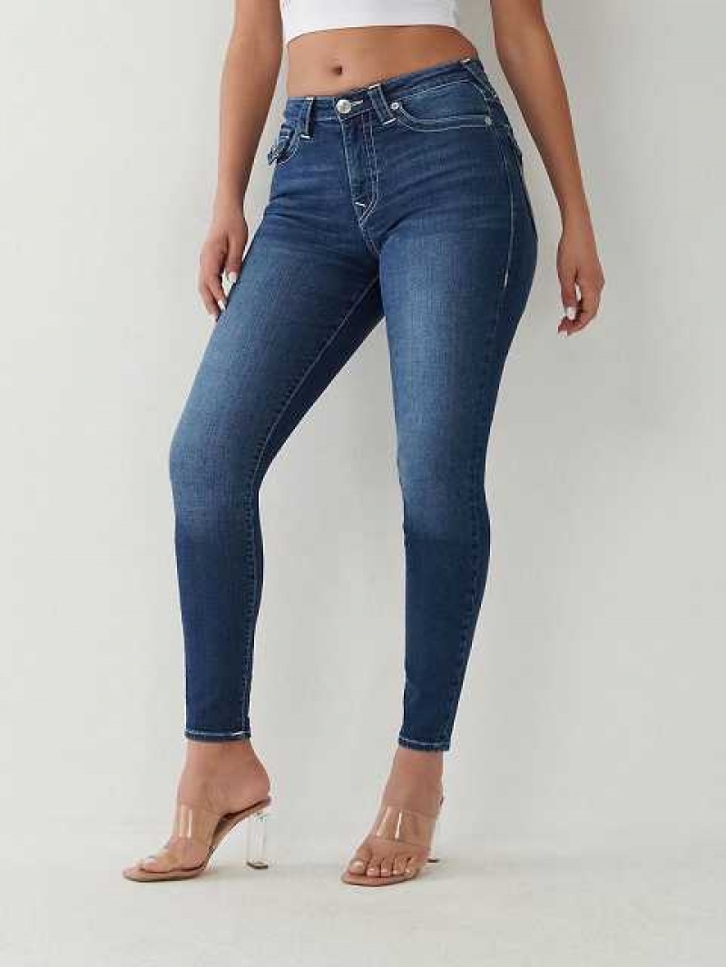 Jeans Skinny True Religion Halle High Rise Super Mujer Azules Oscuro | Colombia-URKLVHJ76