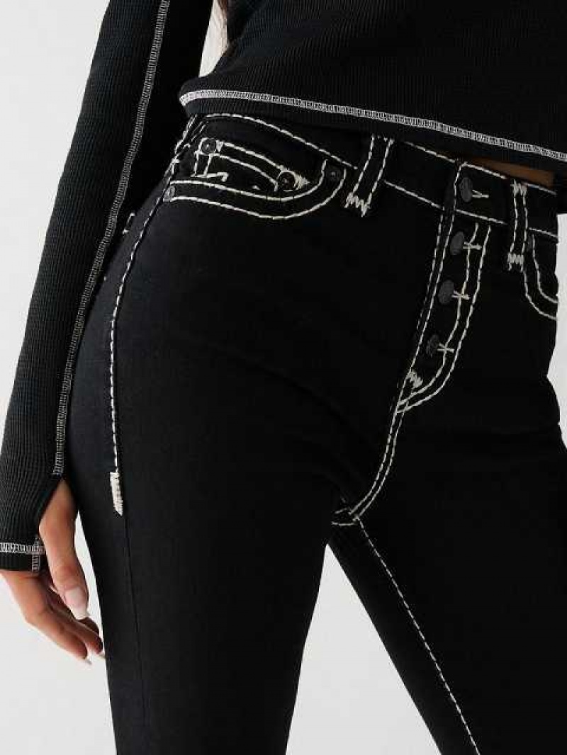 Jeans Skinny True Religion Halle High Rise Mujer Negras | Colombia-DVLZFQO46