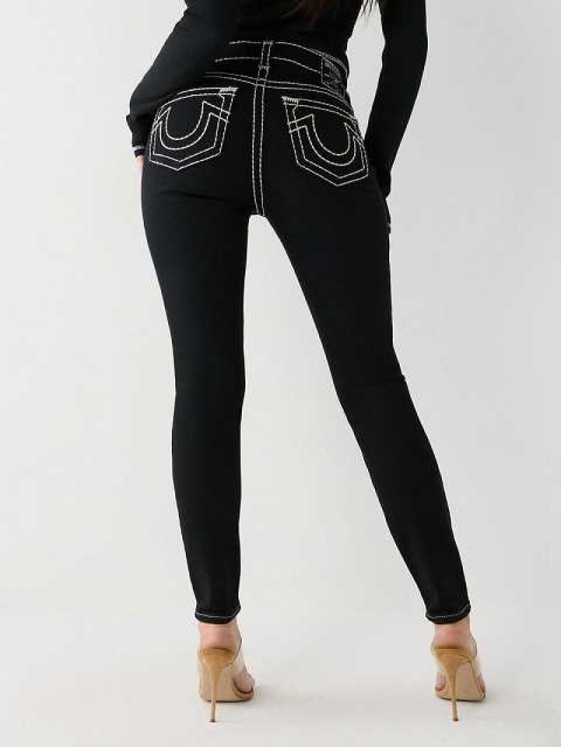 Jeans Skinny True Religion Halle High Rise Mujer Negras | Colombia-DVLZFQO46