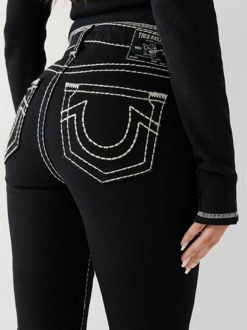 Jeans Skinny True Religion Halle High Rise Mujer Negras | Colombia-DVLZFQO46