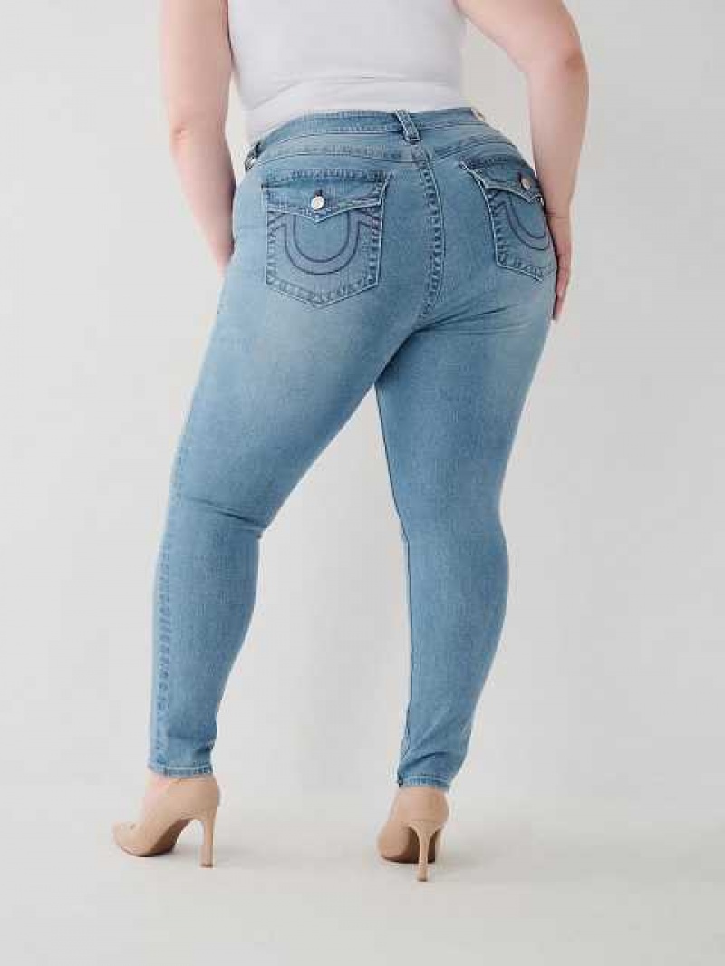 Jeans Skinny True Religion Halle High Rise Super Mujer Azules Claro | Colombia-QVRJTEZ19