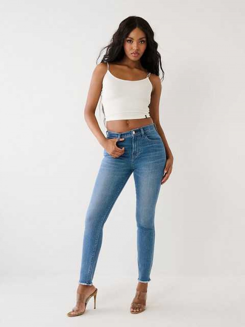 Jeans Skinny True Religion Halle High Rise Super Mujer Azules Claro | Colombia-PURZYMB80