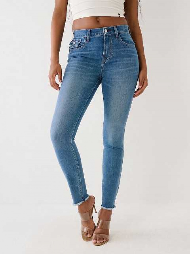 Jeans Skinny True Religion Halle High Rise Super Mujer Azules Claro | Colombia-PURZYMB80