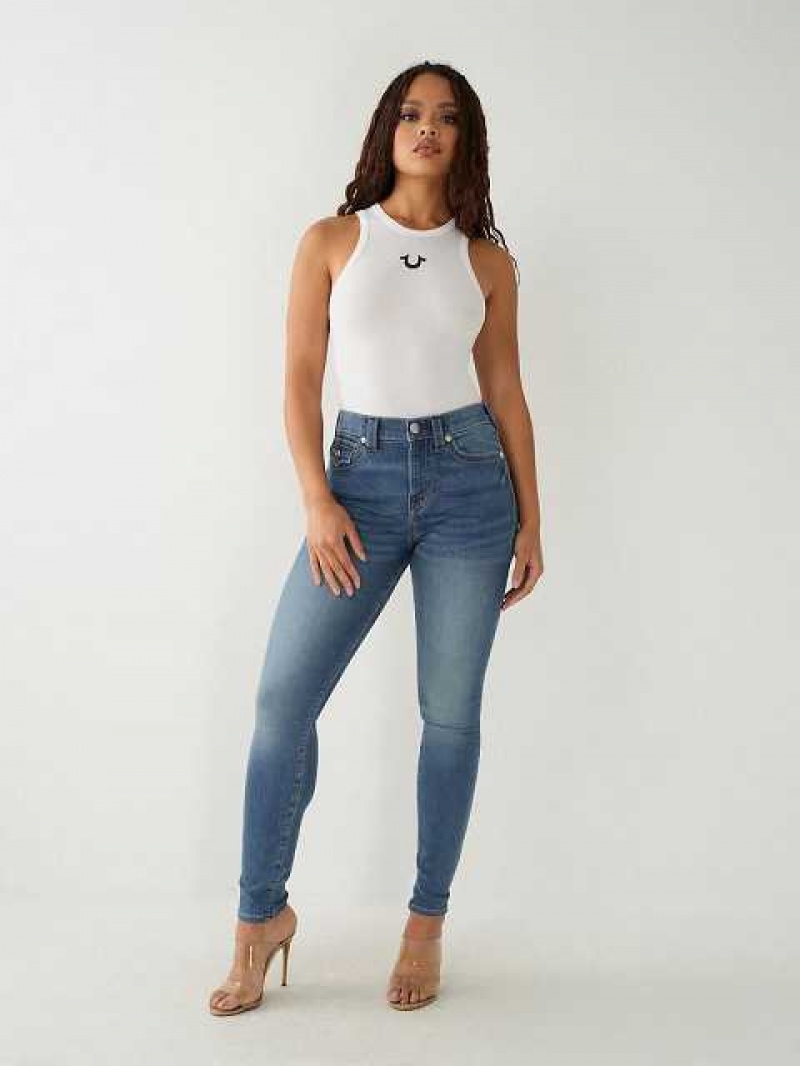 Jeans Skinny True Religion Halle High Rise Super Mujer Azules | Colombia-EWYZVRD02