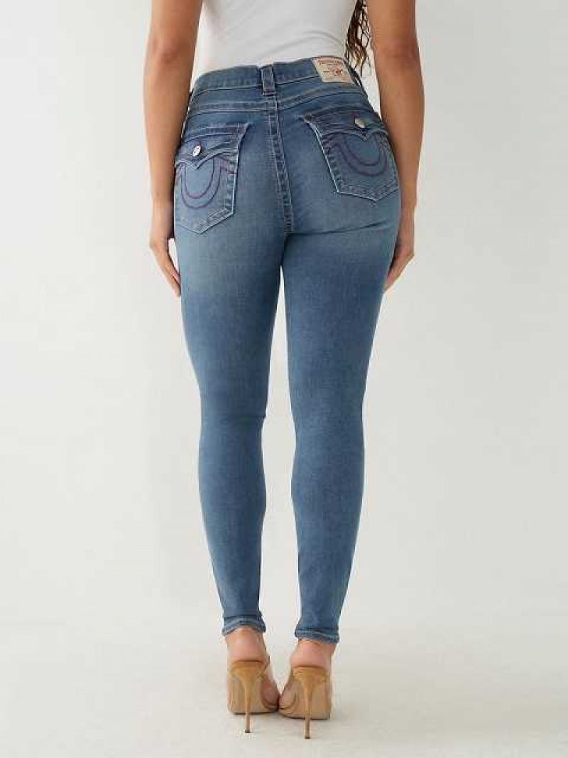 Jeans Skinny True Religion Halle High Rise Super Mujer Azules | Colombia-EWYZVRD02