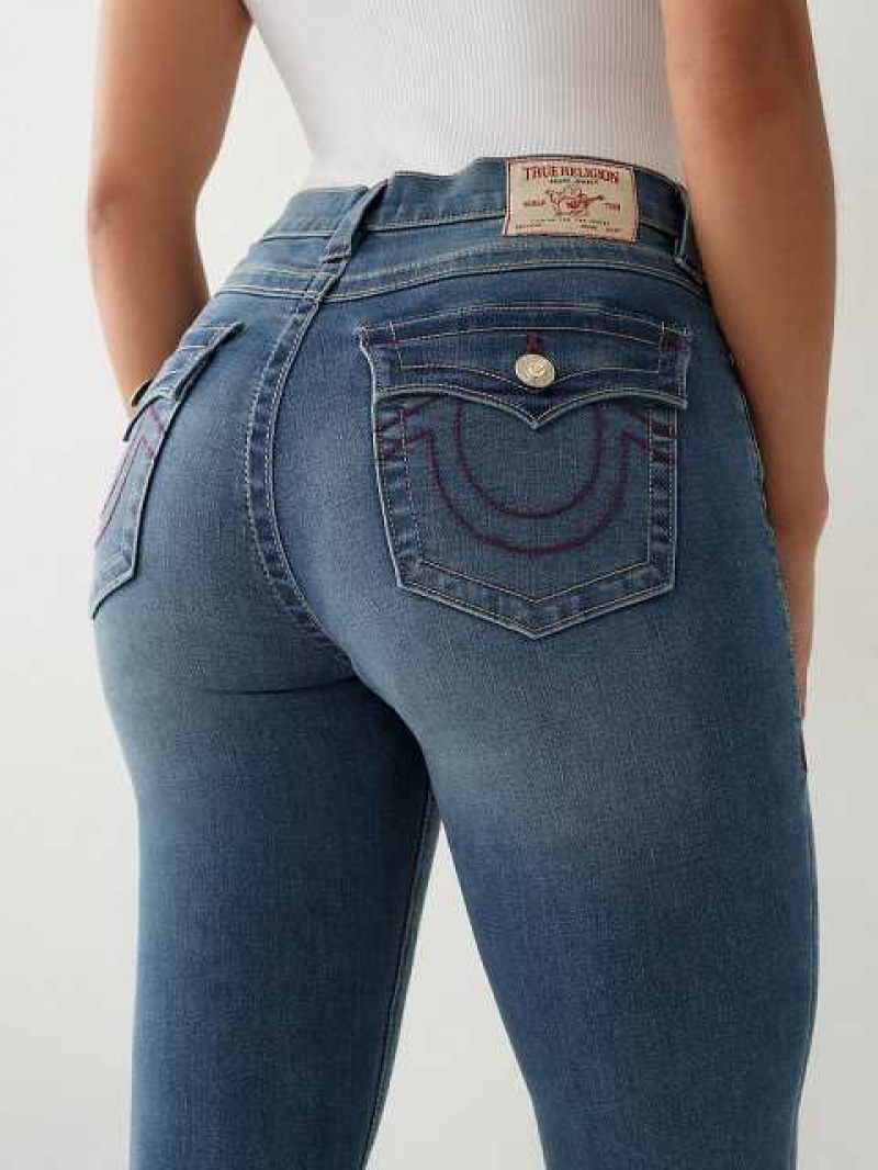 Jeans Skinny True Religion Halle High Rise Super Mujer Azules | Colombia-EWYZVRD02