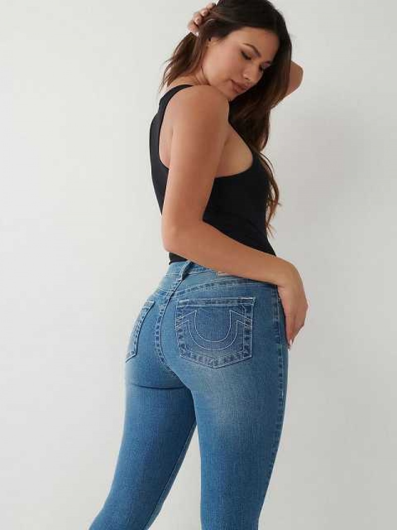 Jeans Skinny True Religion Halle High Rise Super Mujer Azules | Colombia-BECJXDL47