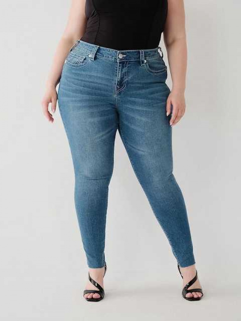 Jeans Skinny True Religion Halle High Rise Super Mujer Azules | Colombia-BECJXDL47