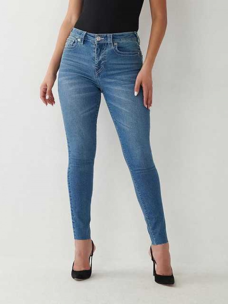 Jeans Skinny True Religion Halle High Rise Super Mujer Azules | Colombia-BECJXDL47