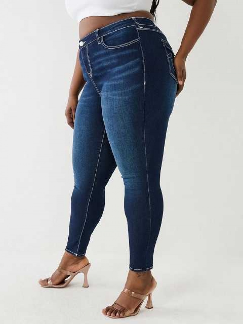 Jeans Skinny True Religion Halle Hr Sn Flap Mujer Azul Marino | Colombia-OMUNFTS23