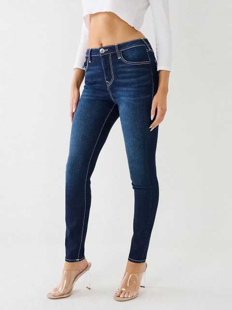 Jeans Skinny True Religion Halle Hr Sn Flap Mujer Azul Marino | Colombia-HLYGNJQ45