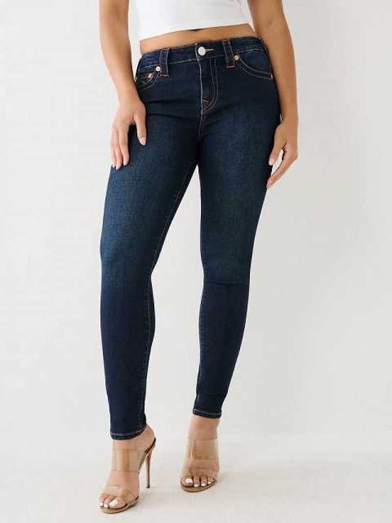 Jeans Skinny True Religion Halle Mid Rise Super Mujer Azules Oscuro | Colombia-ANPWLQS97