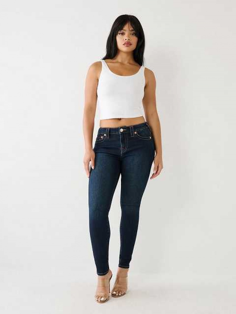 Jeans Skinny True Religion Halle Mid Rise Super Mujer Azules Oscuro | Colombia-ANPWLQS97