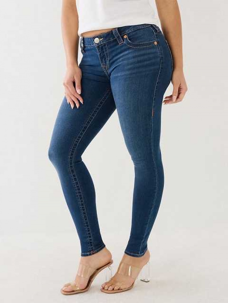 Jeans Skinny True Religion Halle Mid Rise Super Mujer Azul Marino | Colombia-VMDHUJK90