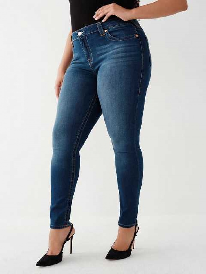 Jeans Skinny True Religion Halle Mid Rise Super Mujer Azul Marino | Colombia-VMDHUJK90