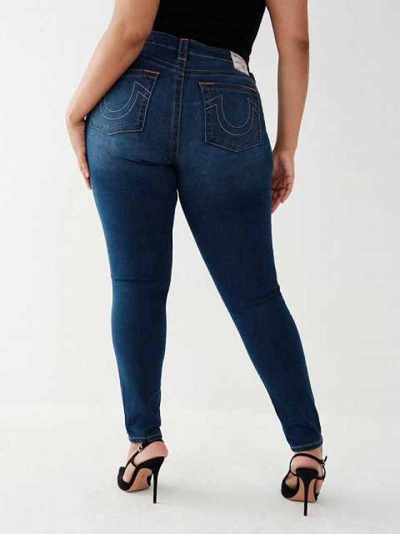 Jeans Skinny True Religion Halle Mid Rise Super Mujer Azul Marino | Colombia-VMDHUJK90