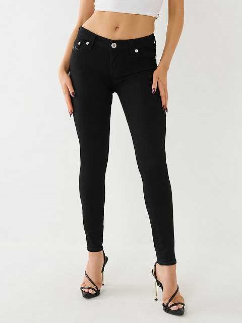 Jeans Skinny True Religion Halle Single Needle Super Mujer Negras | Colombia-KMHPNVT78