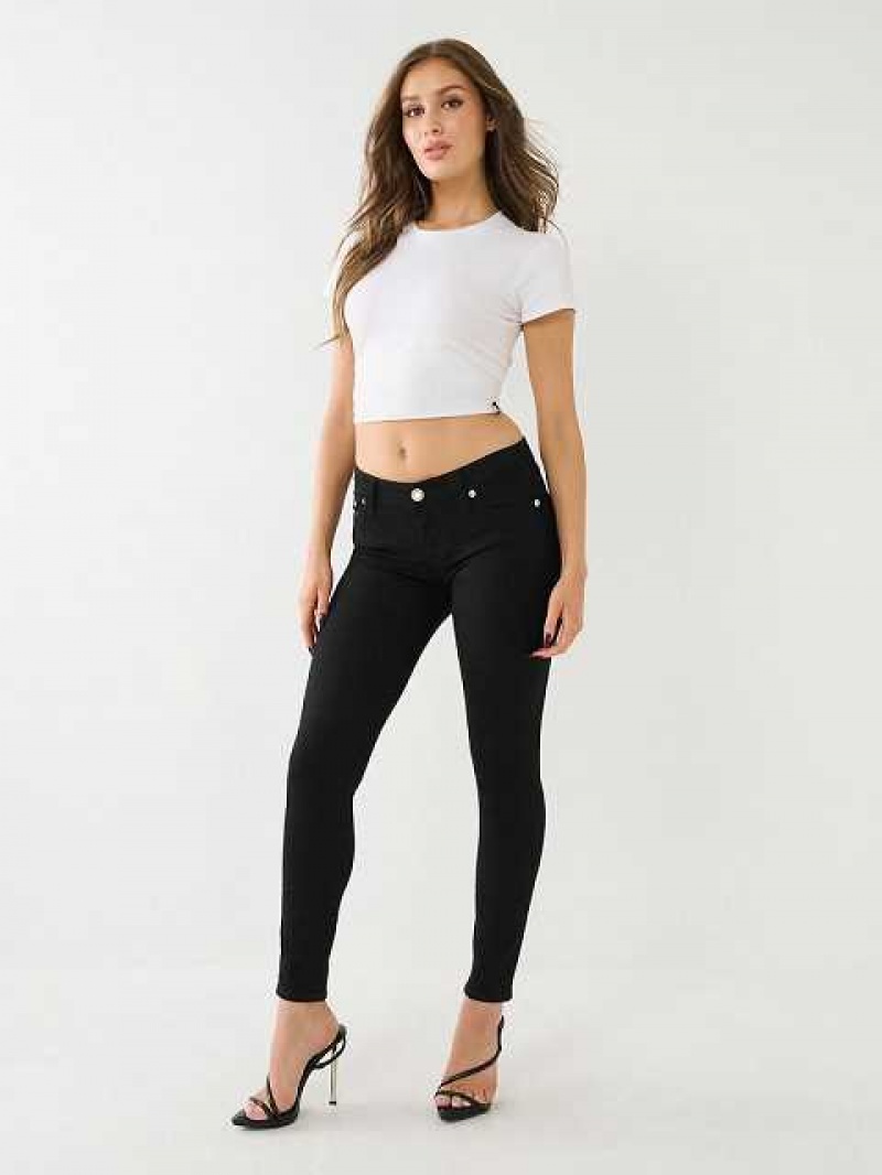 Jeans Skinny True Religion Halle Single Needle Super Mujer Negras | Colombia-KMHPNVT78