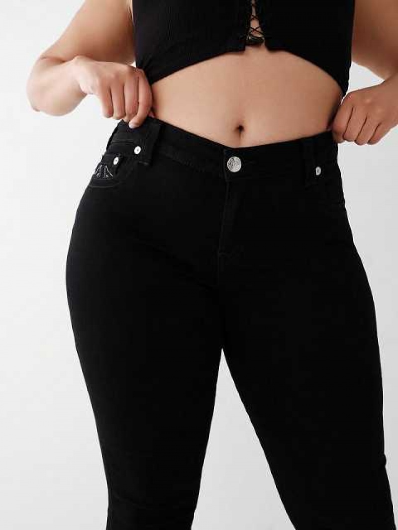 Jeans Skinny True Religion Halle Single Needle Super Mujer Negras | Colombia-KMHPNVT78