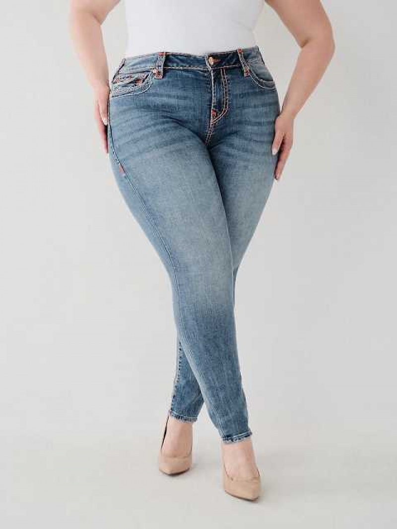 Jeans Skinny True Religion Halle Super T Super Mujer Azules | Colombia-ZIXARTB72