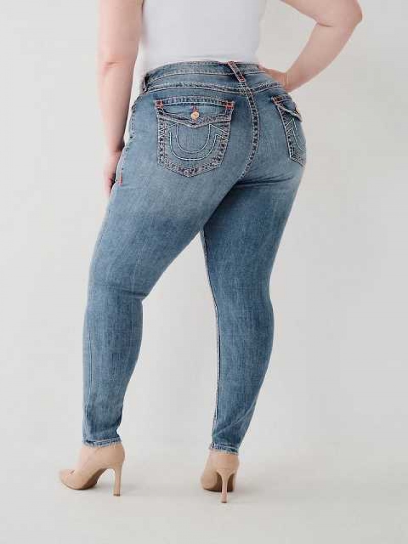 Jeans Skinny True Religion Halle Super T Super Mujer Azules | Colombia-ZIXARTB72