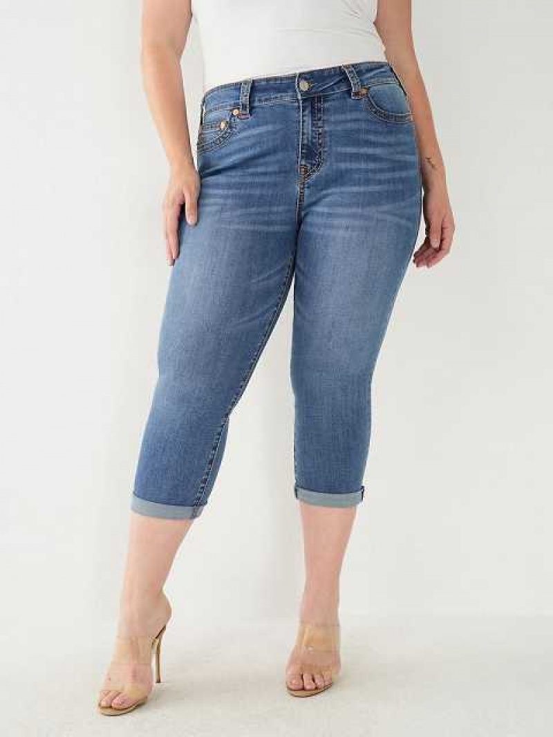 Jeans Skinny True Religion Jennie Big T Curvy Crop Mujer Azules | Colombia-BUHJPIN07