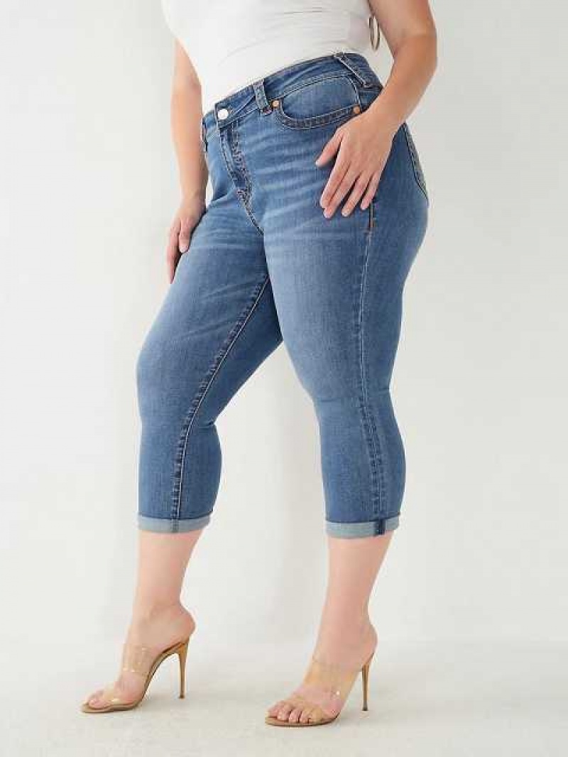 Jeans Skinny True Religion Jennie Big T Curvy Crop Mujer Azules | Colombia-BUHJPIN07