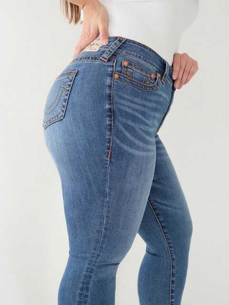 Jeans Skinny True Religion Jennie Big T Curvy Crop Mujer Azules | Colombia-BUHJPIN07