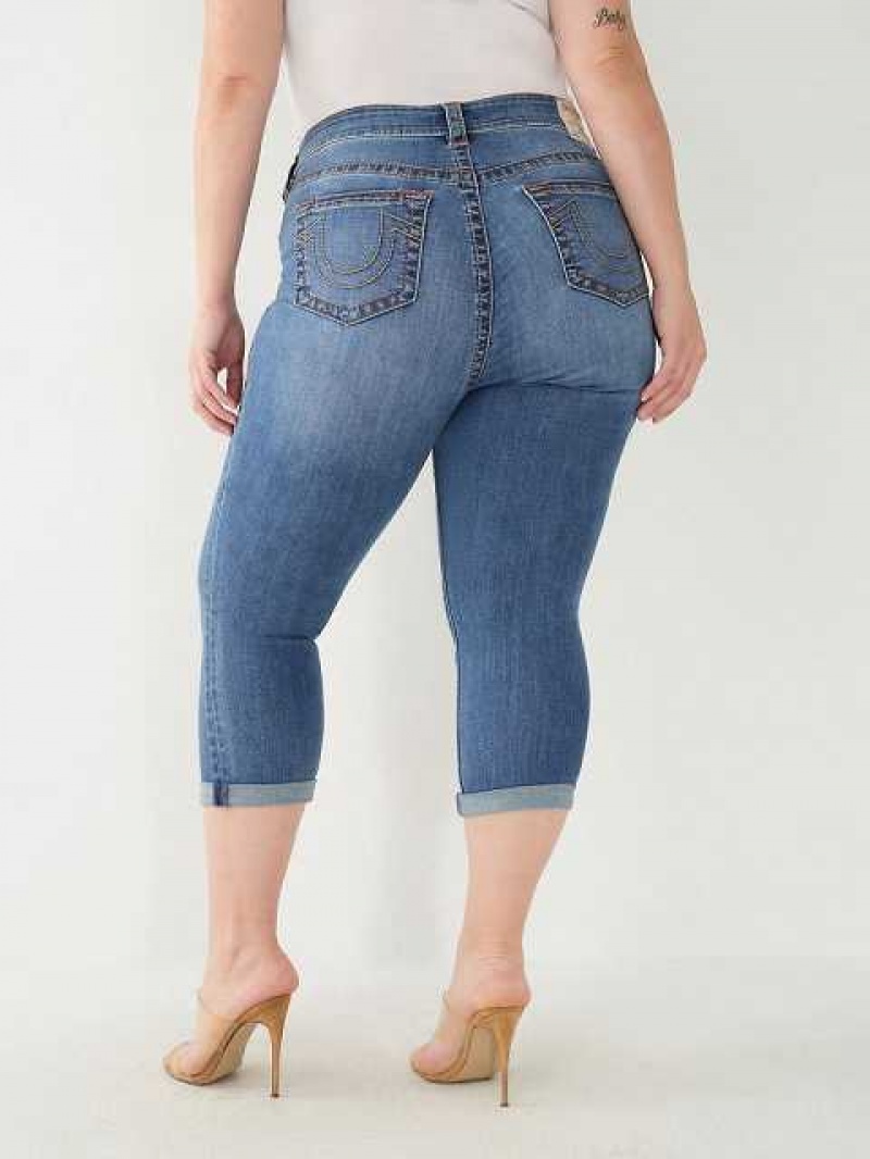 Jeans Skinny True Religion Jennie Big T Curvy Crop Mujer Azules | Colombia-BUHJPIN07