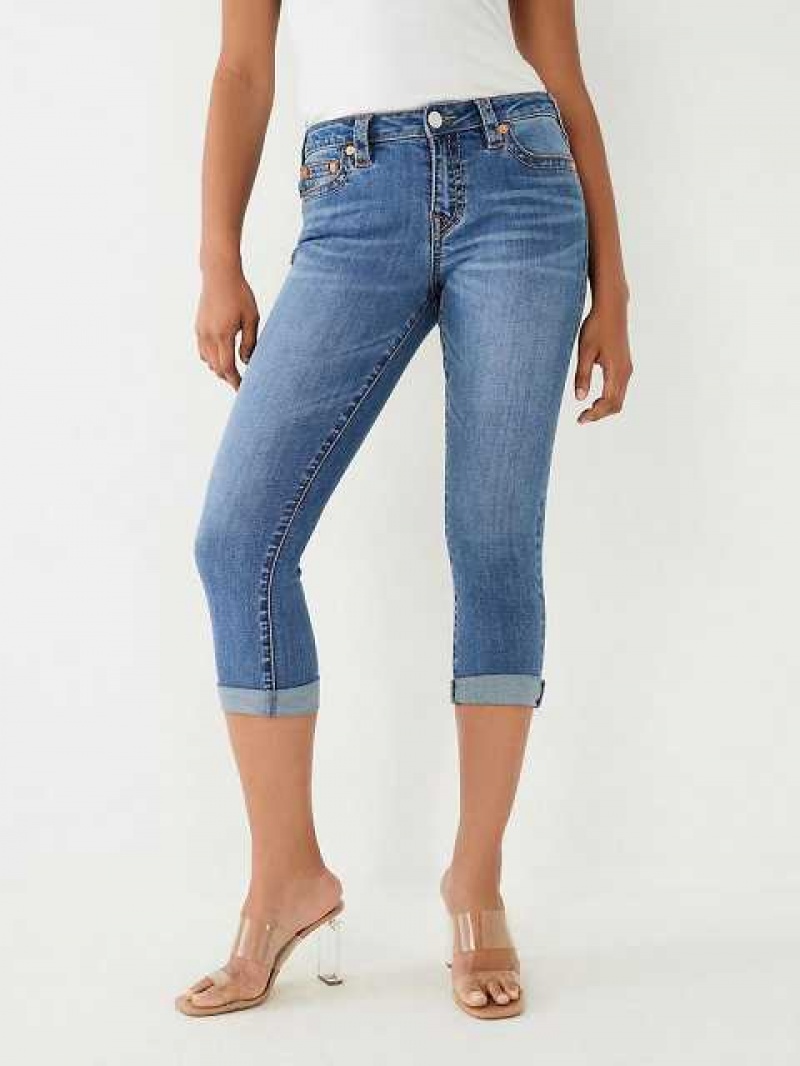 Jeans Skinny True Religion Jennie Big T Curvy Crop Mujer Azules | Colombia-BUHJPIN07