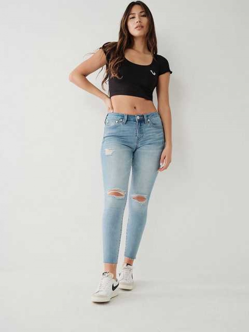 Jeans Skinny True Religion Jennie Curvy Ankle Mujer Azules Claro | Colombia-YCWQEZL51