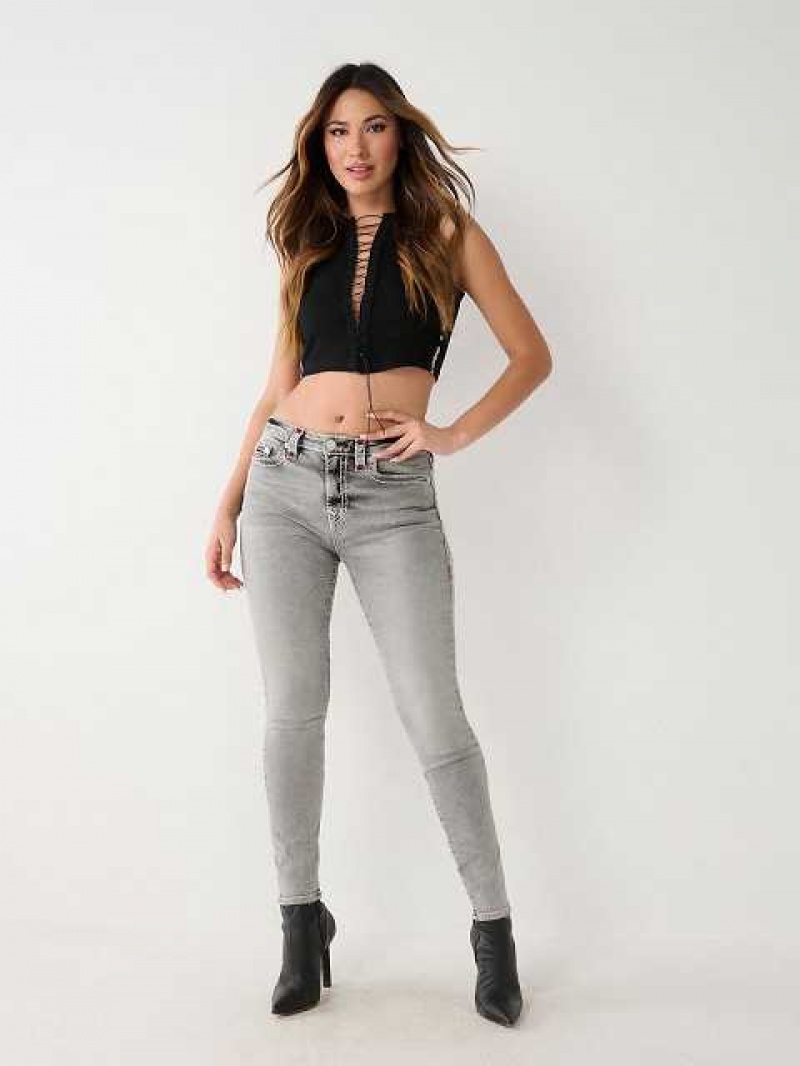 Jeans Skinny True Religion Jennie High Rise Mujer Gris Oscuro | Colombia-UOGBPHN41