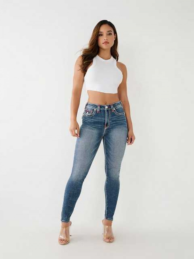 Jeans Skinny True Religion Jennie Hr Mujer Azules | Colombia-DRPHJQZ82