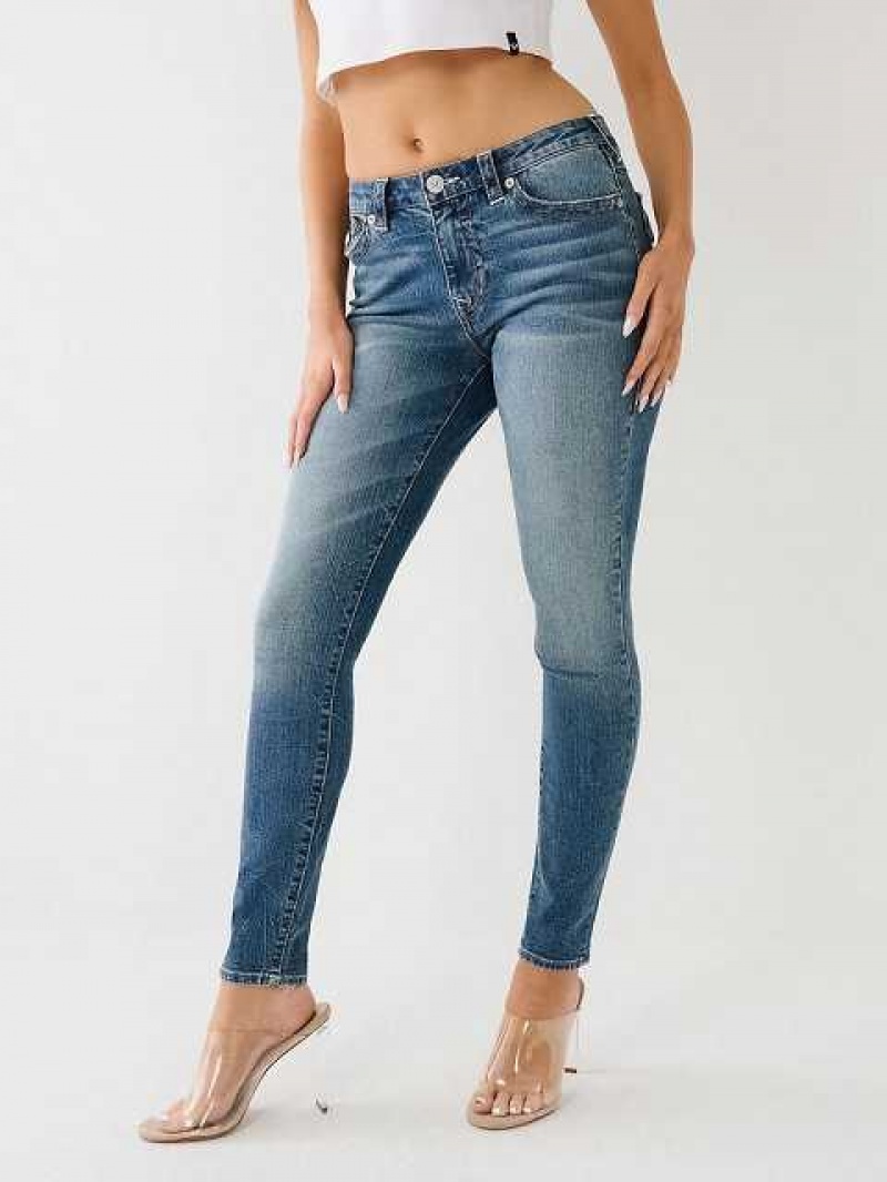 Jeans Skinny True Religion Jennie Mid Rise Flap Super Mujer Azules | Colombia-SIXOMYJ97