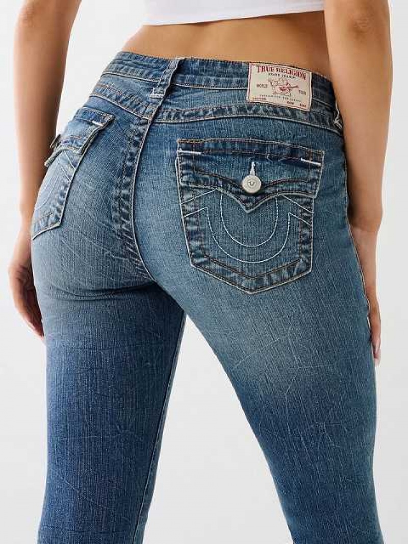 Jeans Skinny True Religion Jennie Mid Rise Flap Super Mujer Azules | Colombia-SIXOMYJ97