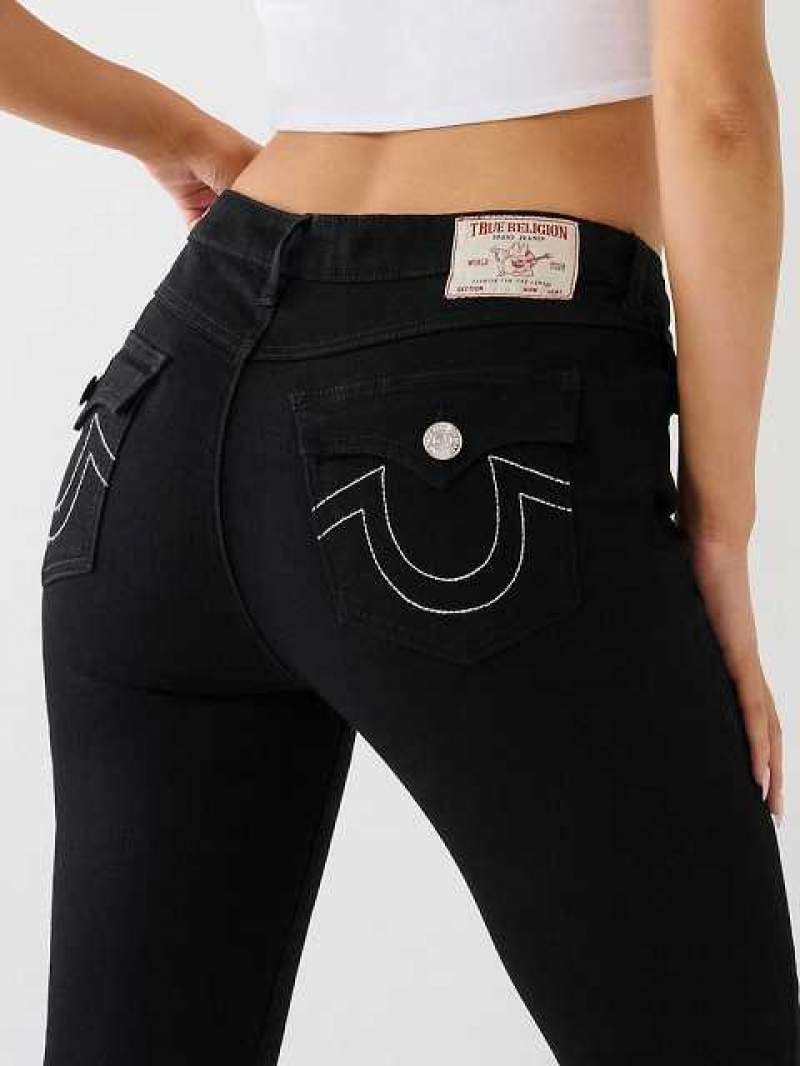 Jeans Skinny True Religion Jennie Mid Rise Flap Mujer Negras | Colombia-ROAZVJK21