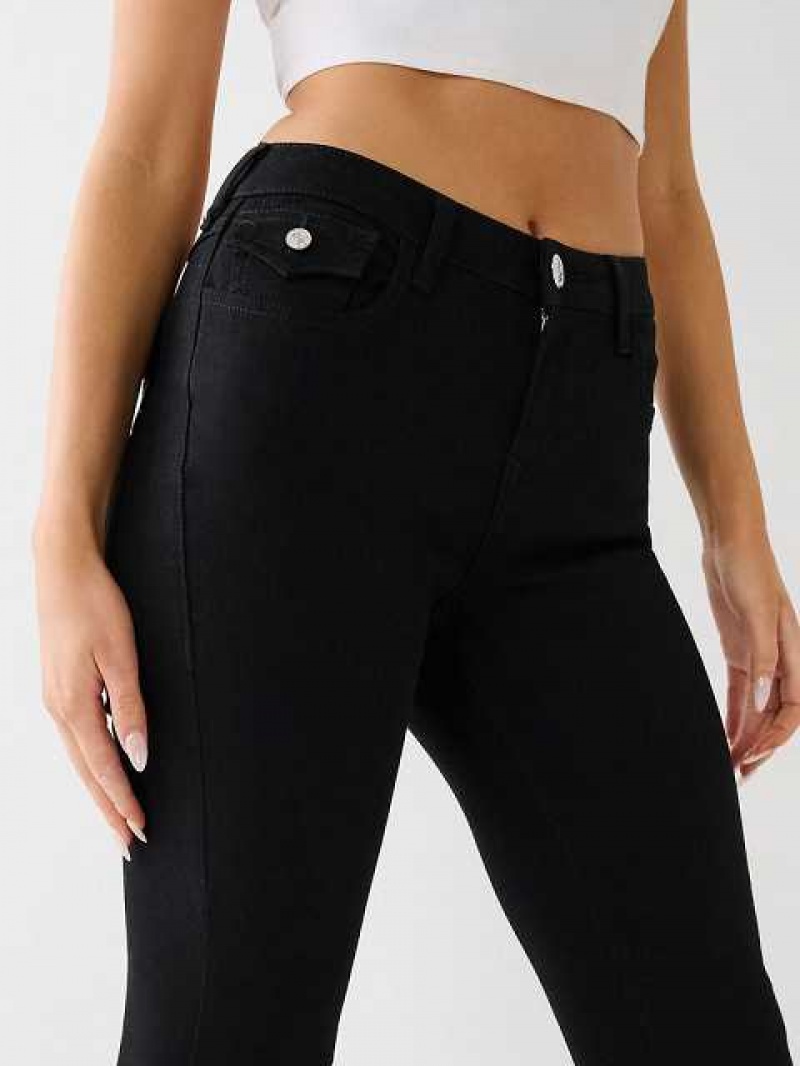 Jeans Skinny True Religion Jennie Mid Rise Flap Mujer Negras | Colombia-ROAZVJK21