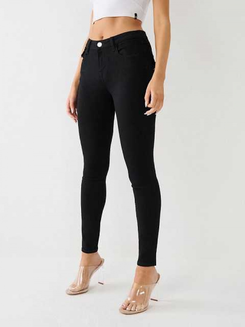 Jeans Skinny True Religion Jennie Mid Rise Flap Mujer Negras | Colombia-ROAZVJK21