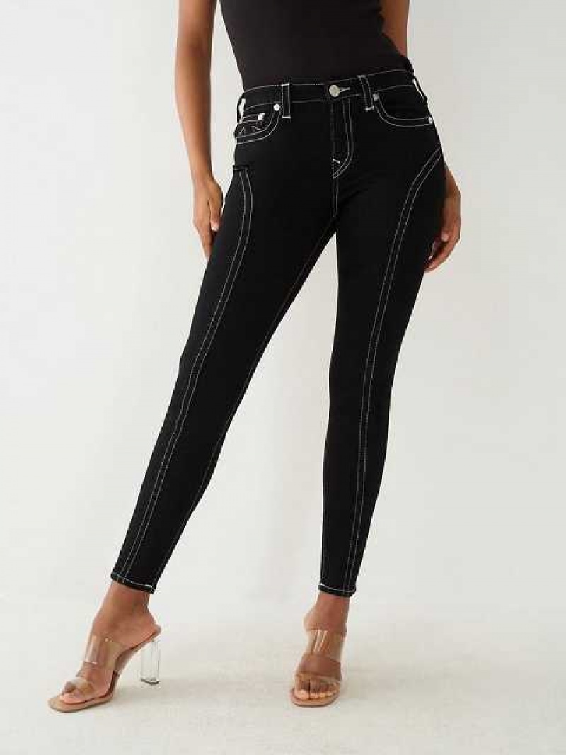 Jeans Skinny True Religion Jennie Mid Rise Curvy Mujer Negras | Colombia-FHPTNRG20