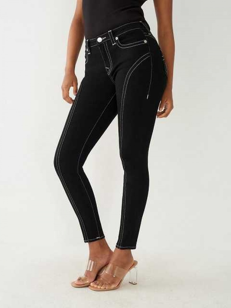 Jeans Skinny True Religion Jennie Mid Rise Curvy Mujer Negras | Colombia-FHPTNRG20