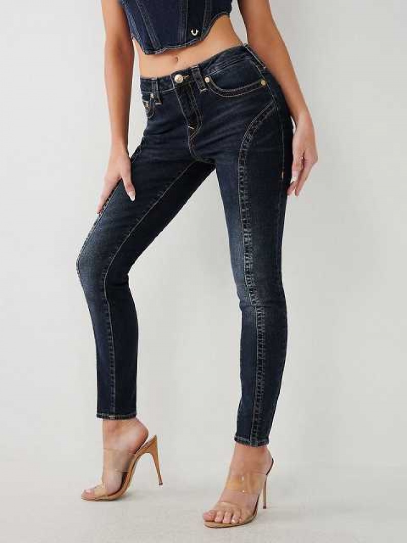 Jeans Skinny True Religion Jennie Mid Rise Curvy Mujer Azul Marino | Colombia-HNMYOKU53